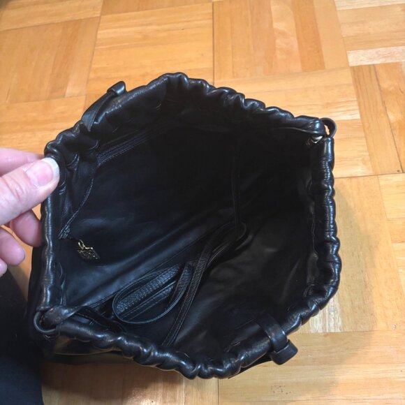 Vintage Anne Klein Leather Crossbody Clutch Purse Black Lightweight Party - Picture 5 of 9